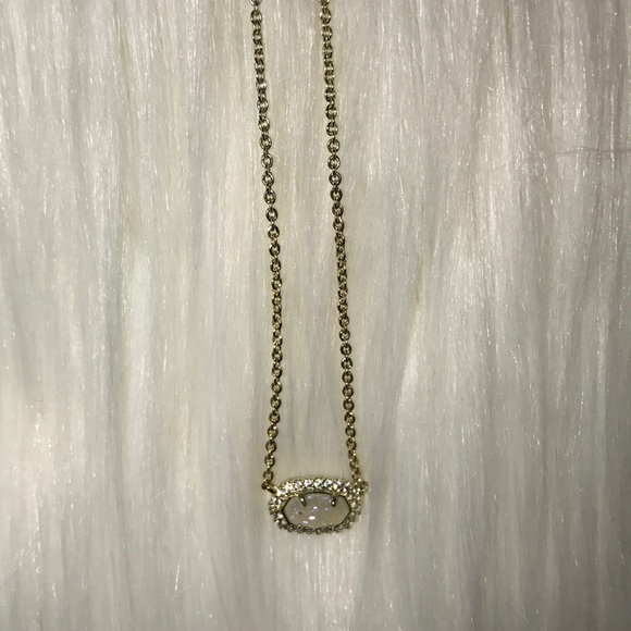 Chelsea Gold Pendant Necklace In Iridescent Drusy - Picture 1 of 2